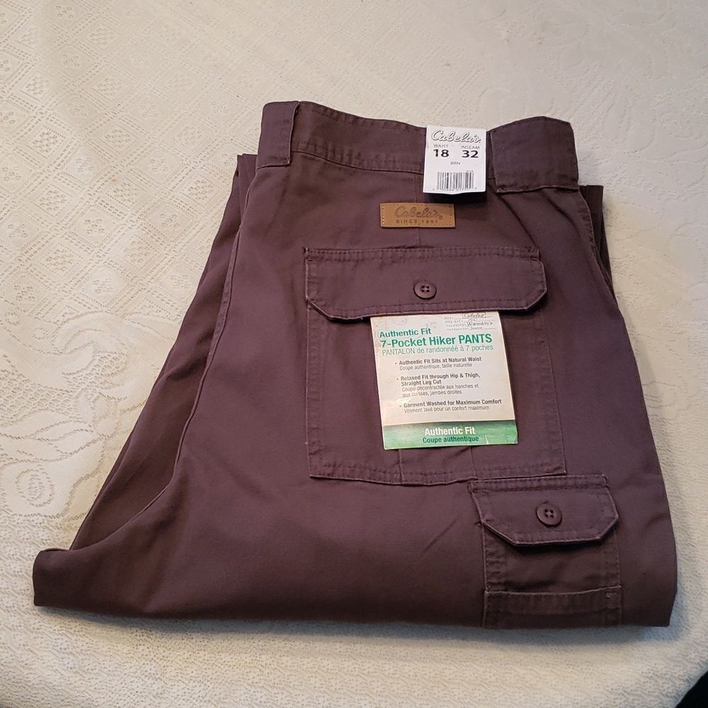 NWT Cabela's Authentic Fit 7-Pocket Hiker Pants Sz 18